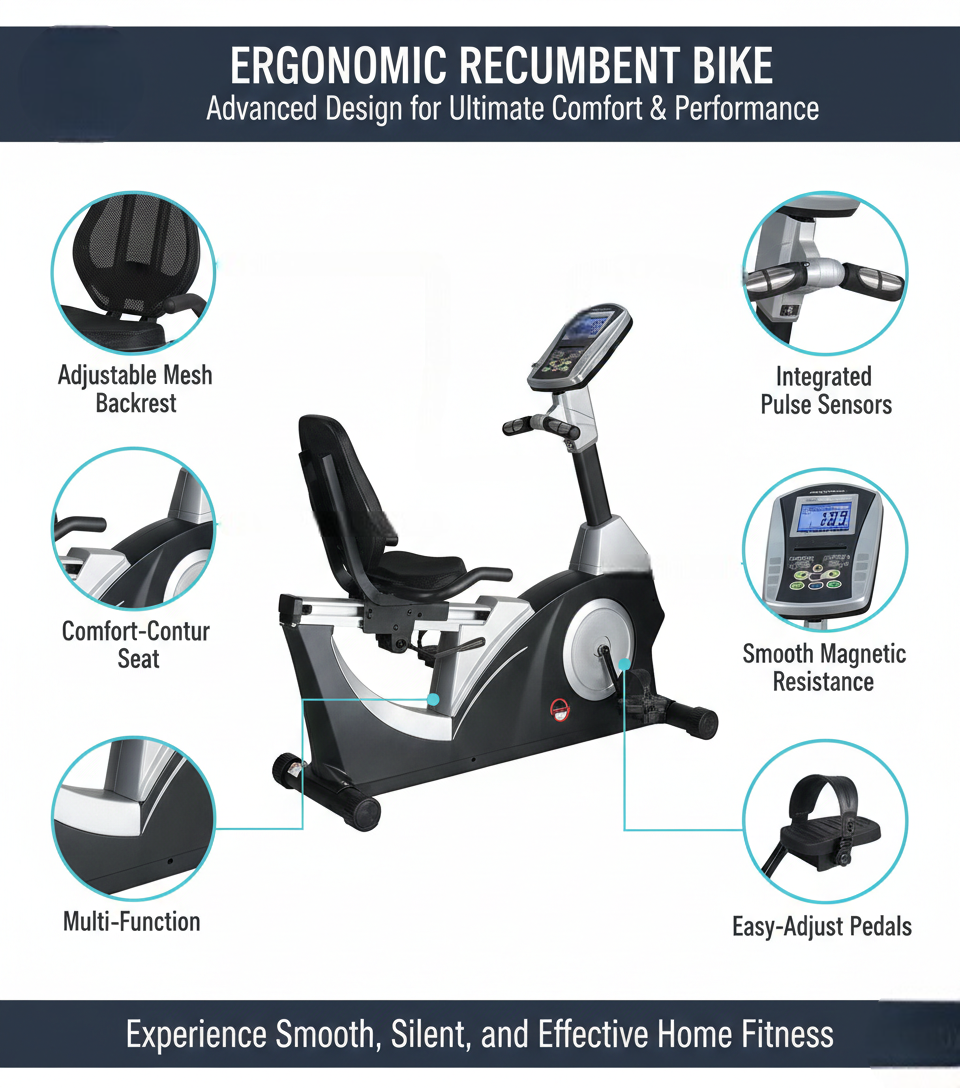 MF Commercial Recumbent Bike BXZ-6500L Self-Generating 150kg