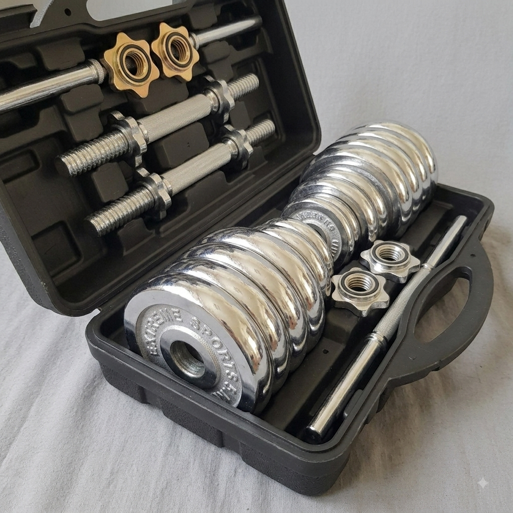 Extreme Sports Adjustable Chrome Dumbbells – 30kg Weight Set