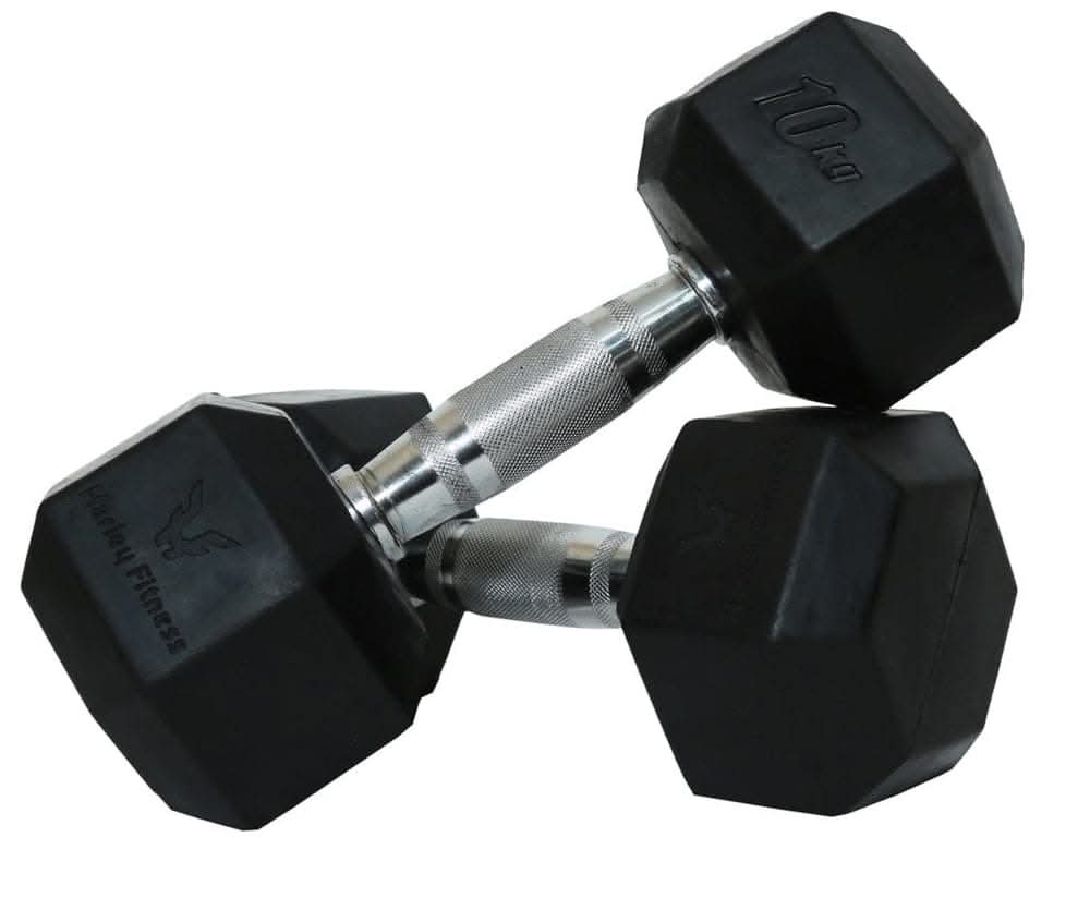 Combo Harley Fitness Premium Hex Dumbbell Set – Strength Training Equipment – Gym Equipment – 2.5 to 10 Kg – 4 Pairs
