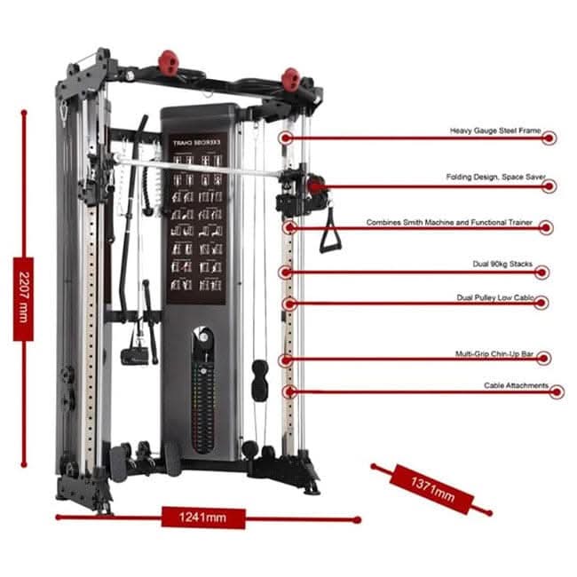 Harley Fitness Multi-Functional Folding Smith Machine – Space-Saving All-In-One Home Gym