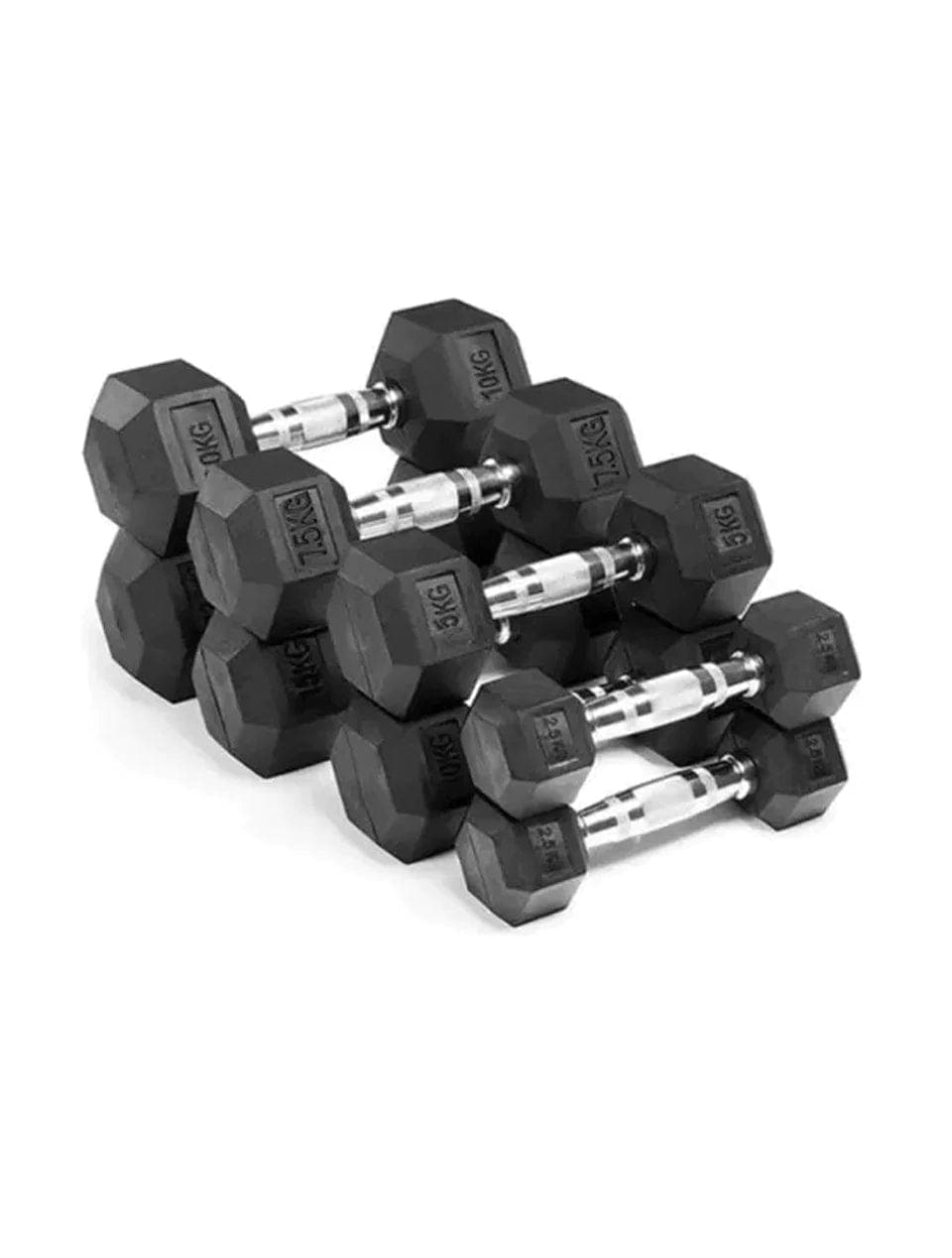 Combo 1441 Fitness Hex Dumbbell Set – Strength Training Equipment – Gym Equipment – 2.5 to 10 Kg – 4 Pairs - Athletix.ae