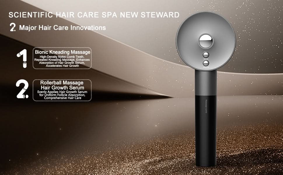 Red Light Scalp Massager – LLLT Hair Growth Device with Adjustable Intensity, Waterproof & Serum Applicator for Scalp Health & Relaxation