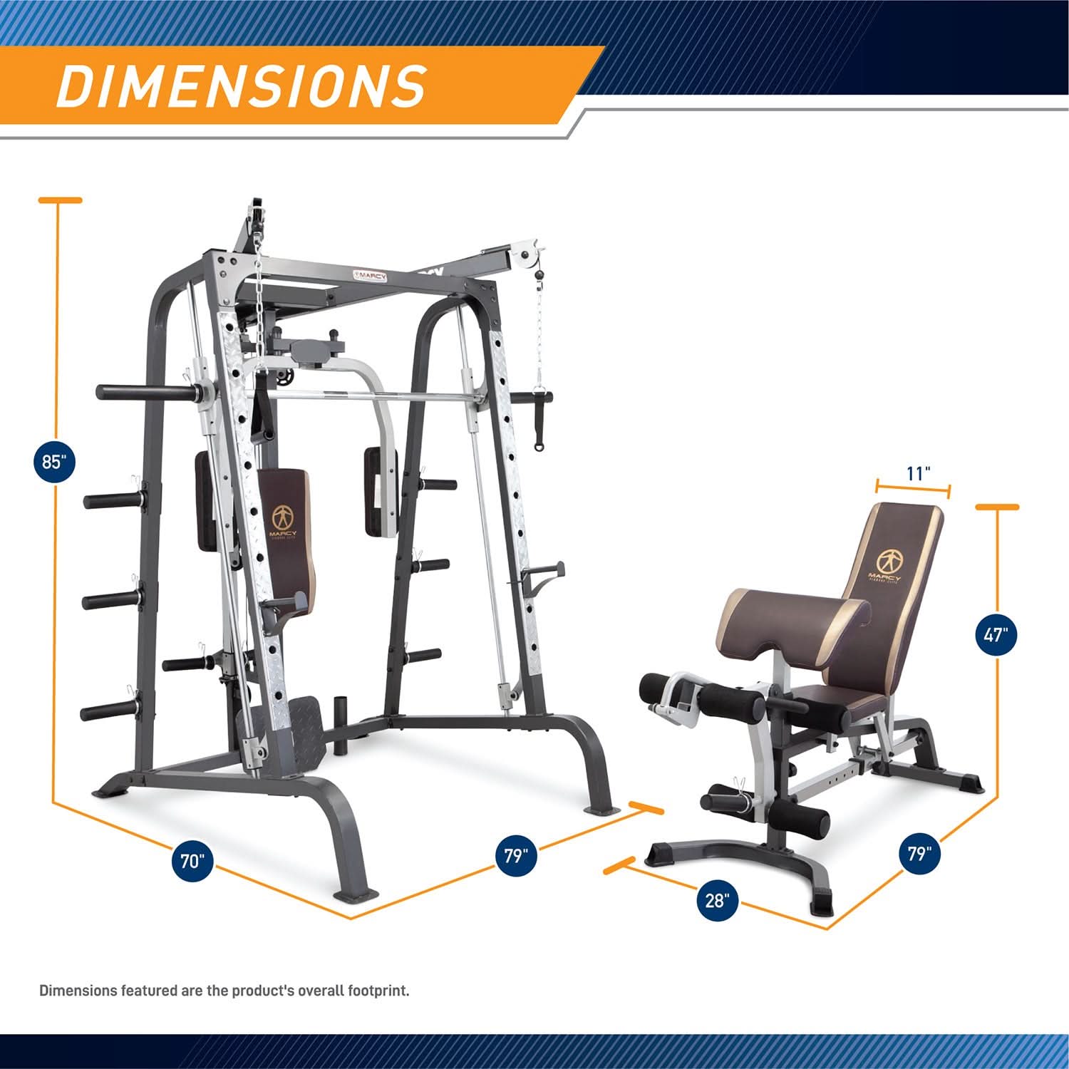 Combo | Marcy Smith Machine / Cage System with Bench | MD-9010G