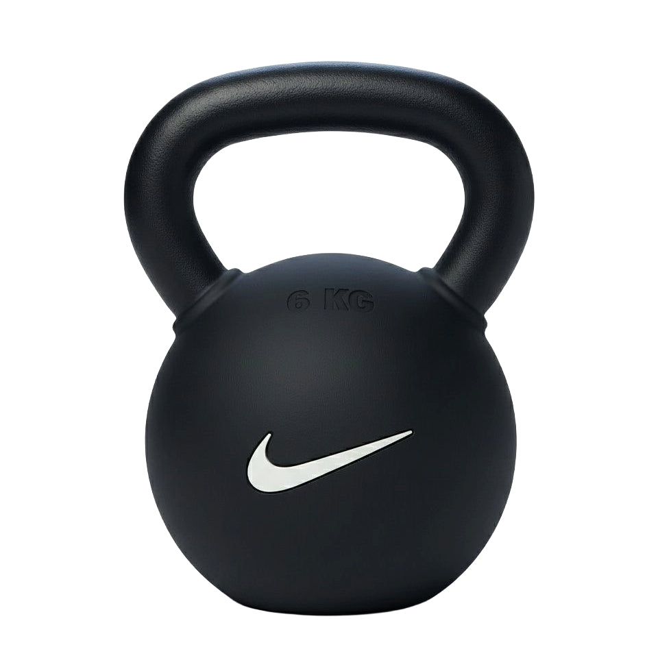 Nike Rubber Coated Kettlebell Strength Training Rubber Kettlebells - Black White 6