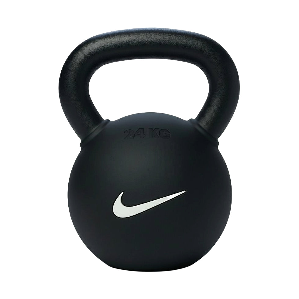 Nike Rubber Coated Kettlebell Strength Training Rubber Kettlebells - Black White 24