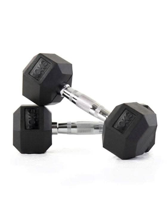 Liftdex Rubber Hex Dumbbell Pair, 2.5 KG - 30 KG 10 KG
