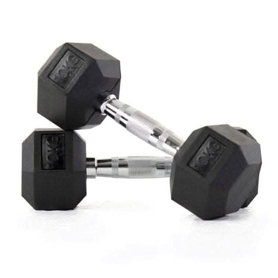 Liftdex Rubber Hex Dumbbell Pair, 2.5 KG - 30 KG 10 KG