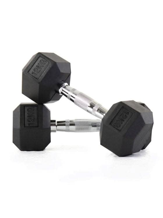 Liftdex Rubber Hex Dumbbell Pair, 2.5 KG - 30 KG 12.5 KG