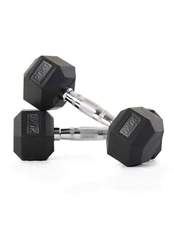 Liftdex Rubber Hex Dumbbell Pair, 2.5 KG - 30 KG 20 KG