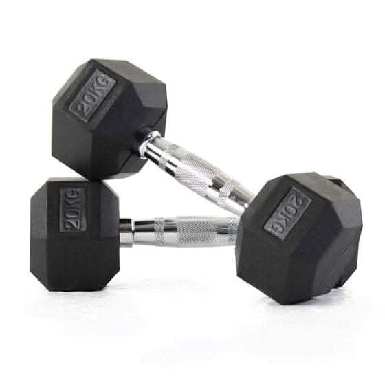 Liftdex Rubber Hex Dumbbell Pair, 2.5 KG - 30 KG 20 KG