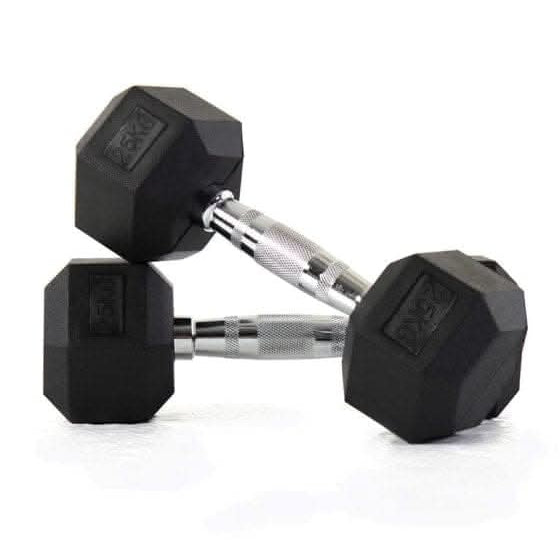 Liftdex Rubber Hex Dumbbell Pair, 2.5 KG - 30 KG 25 KG