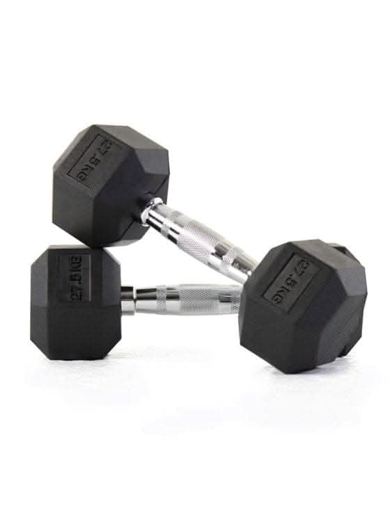 Liftdex Rubber Hex Dumbbell Pair, 2.5 KG - 30 KG 27.5 KG