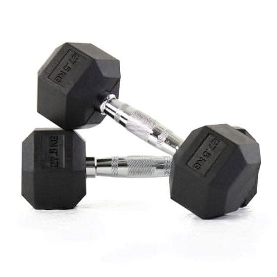 Liftdex Rubber Hex Dumbbell Pair, 2.5 KG - 30 KG 27.5 KG