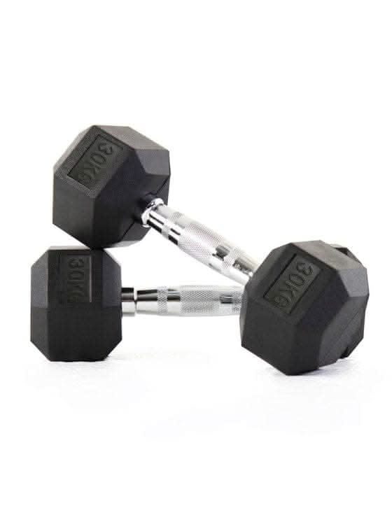 Liftdex Rubber Hex Dumbbell Pair, 2.5 KG - 30 KG 30 KG