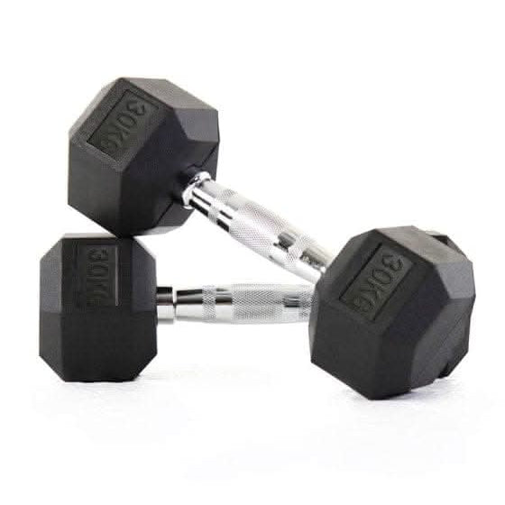 Liftdex Rubber Hex Dumbbell Pair, 2.5 KG - 30 KG 30 KG