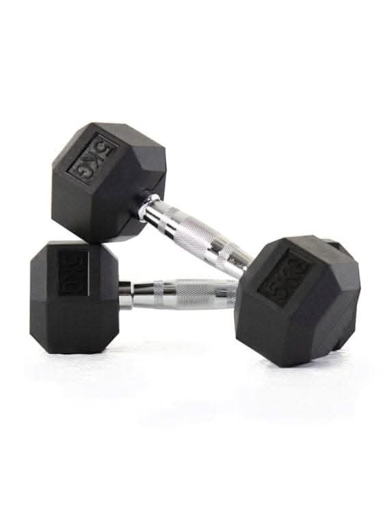 Liftdex Rubber Hex Dumbbell Pair, 2.5 KG - 30 KG