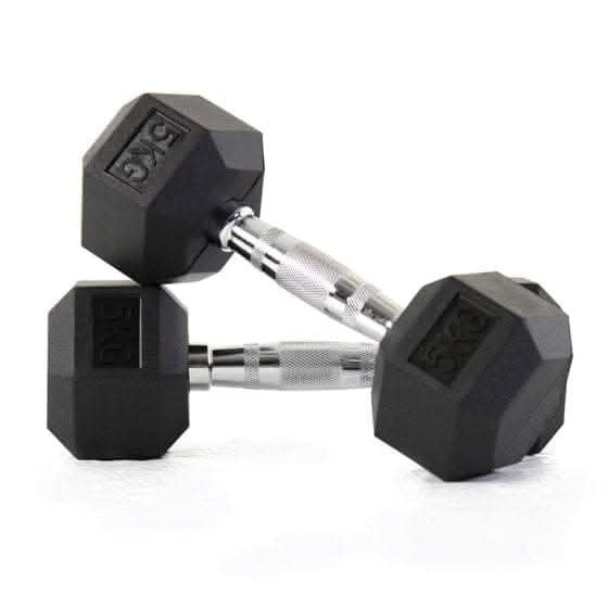 Liftdex Rubber Hex Dumbbell Pair, 2.5 KG - 30 KG