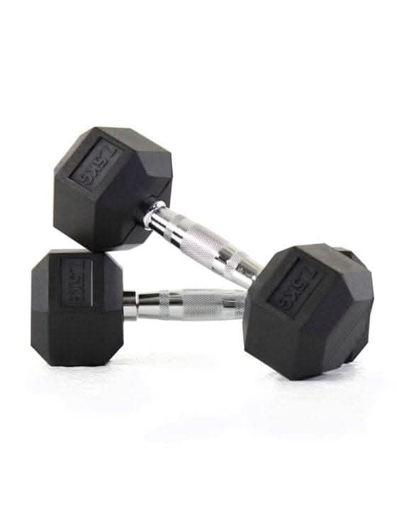 Liftdex Rubber Hex Dumbbell Pair, 2.5 KG - 30 KG 7.5 KG