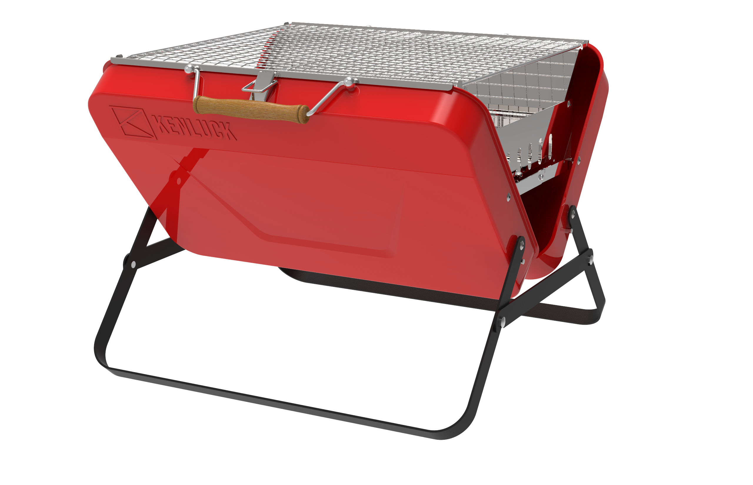 Kenluck Grill Celebration, Portable Barbeque Grill Lucky Gloss Red