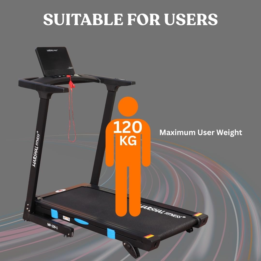 MF 3.5HP Foldable Treadmill 47cm Wide Belt 16 km/h 120kg