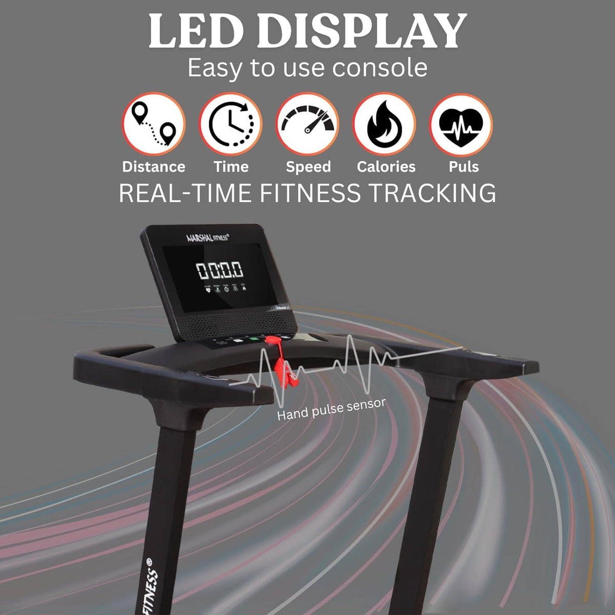 MF 3.5HP Foldable Treadmill 47cm Wide Belt 16 km/h 120kg