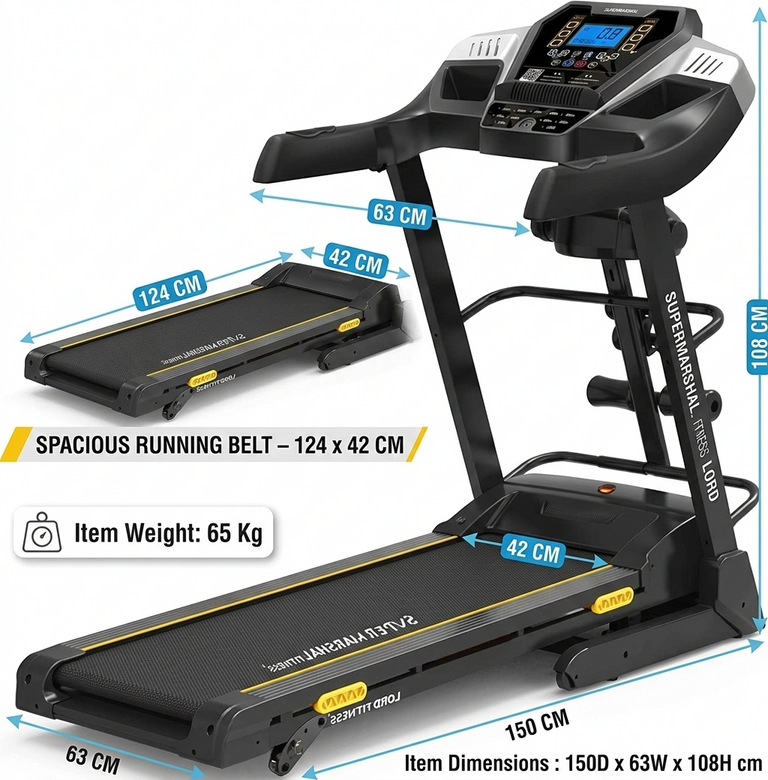 Marshal 3.5 HP Motorized Treadmill with Auto Incline