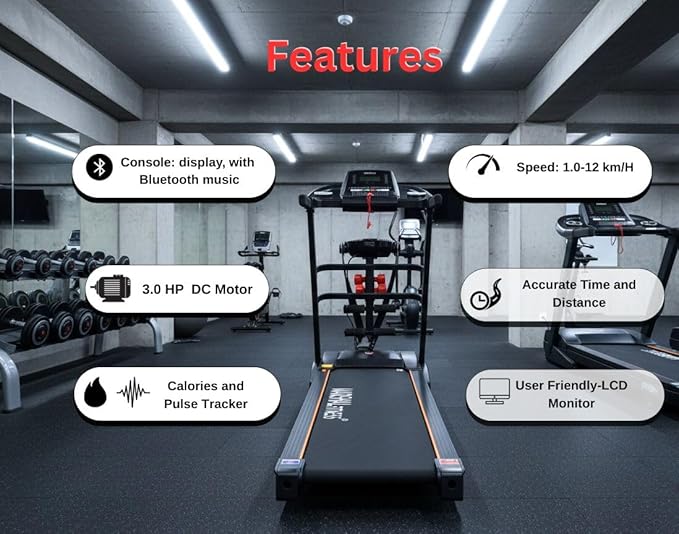 MF 3.5HP Auto-Incline Treadmill with Massager Bluetooth 120kg