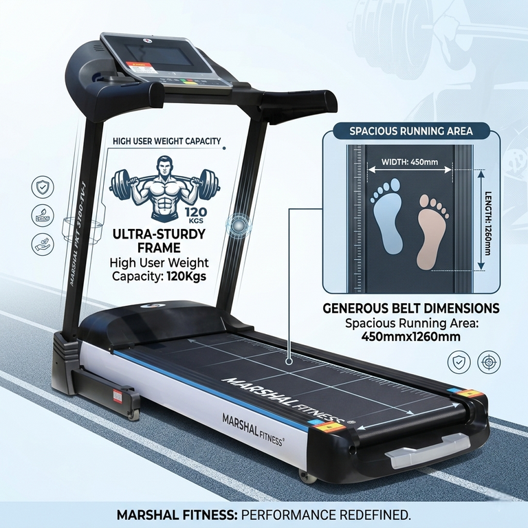 Marshal 5.0 HP Auto Incline Treadmill with 10.1Ó Screen