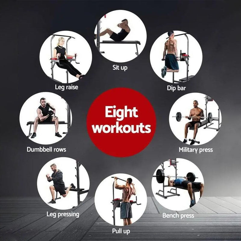 MF 8-in-1 Power Tower Pull-Up and Dip Station Foldable
