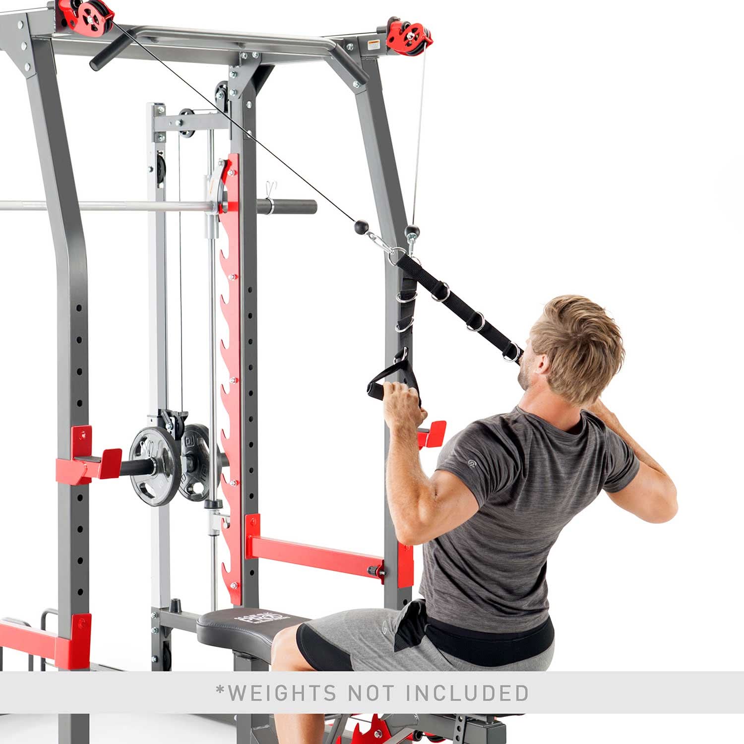 Marcy SM-4903 Pro Smith Machine – Home Gym Cage Training System with Adjustable Bench
