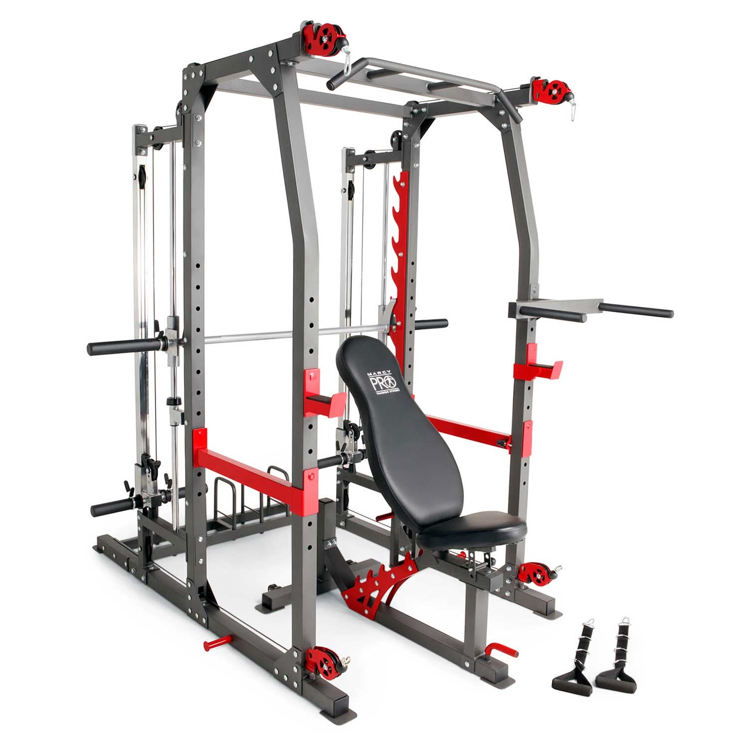 Marcy SM-4903 Pro Smith Machine – Home Gym Cage Training System with Adjustable Bench
