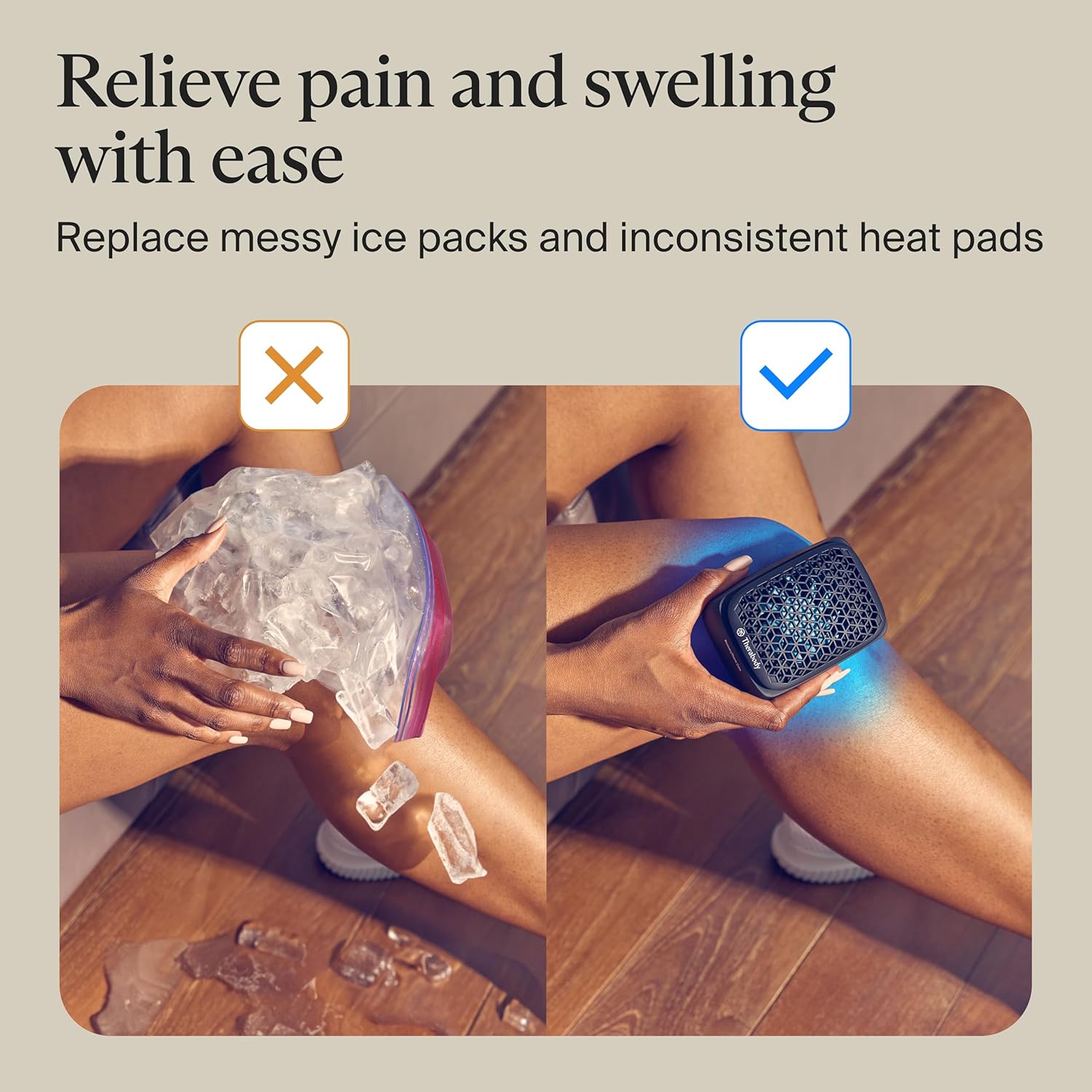 Therabody RecoveryTherm Cube Instant Heat, Cold & Contrast Therapy, Black/Blue