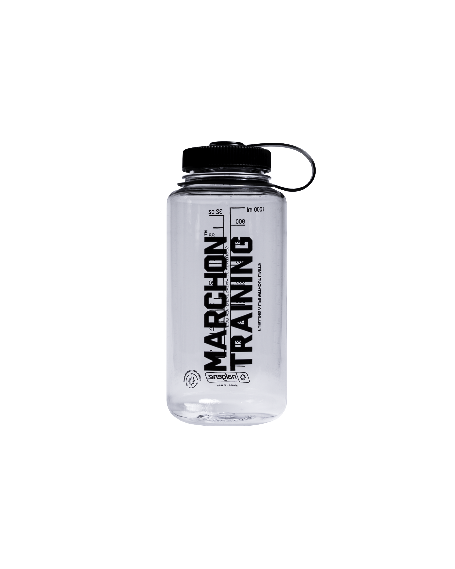 MARCHON™ TRAINING X Nalgene 1L Bottle Clear | Black - 1L Wide Mouth