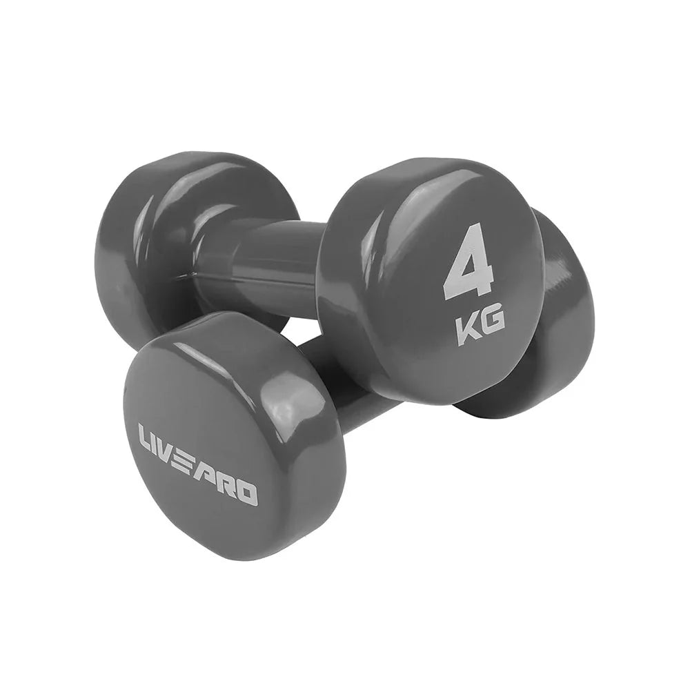 Livepro, Colored Studio Dumbbell, Lp8076, 4 Kg, Grey