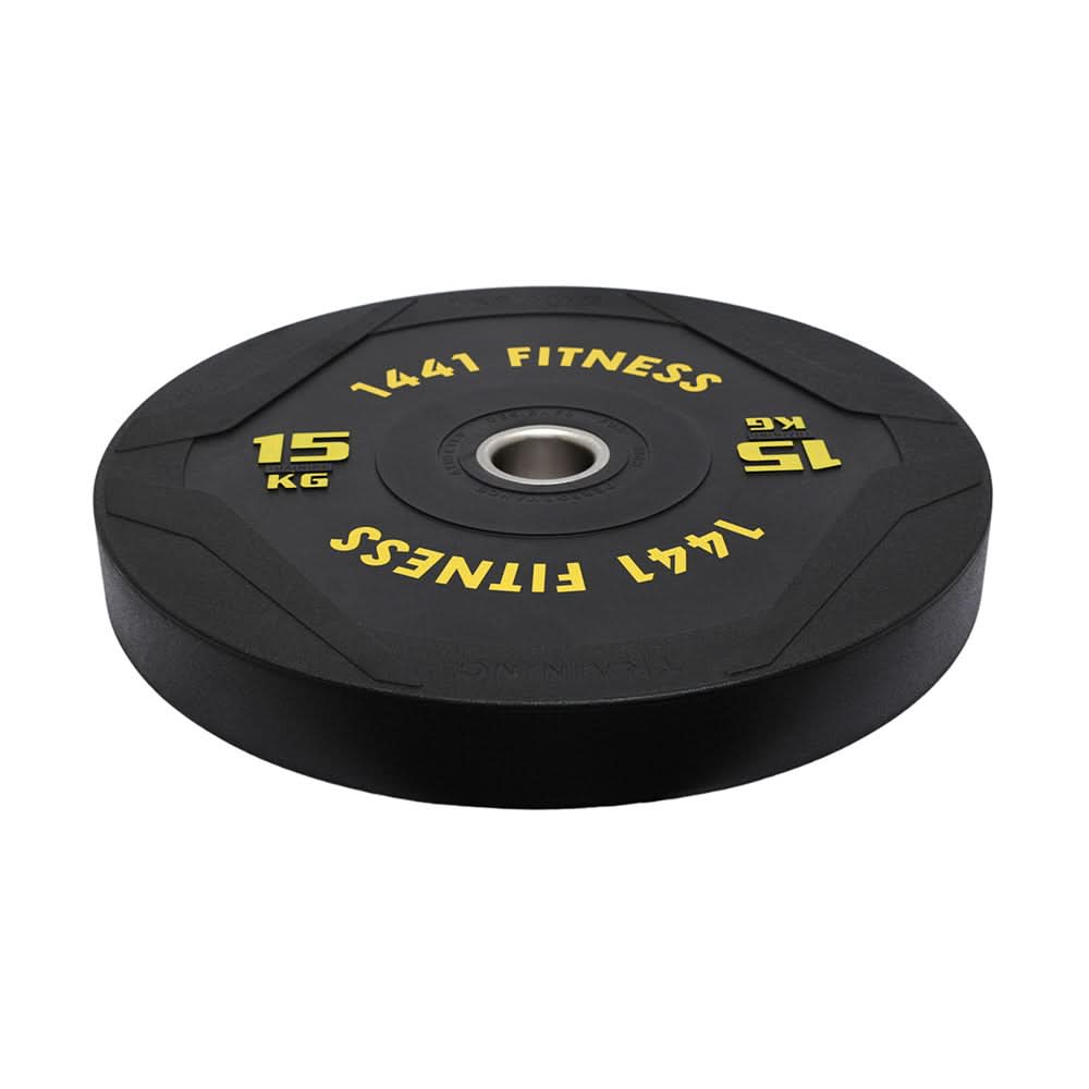 1441 Fitness PU Black Rubber Bumper Plates - 5 to 25 KG | Per Piece