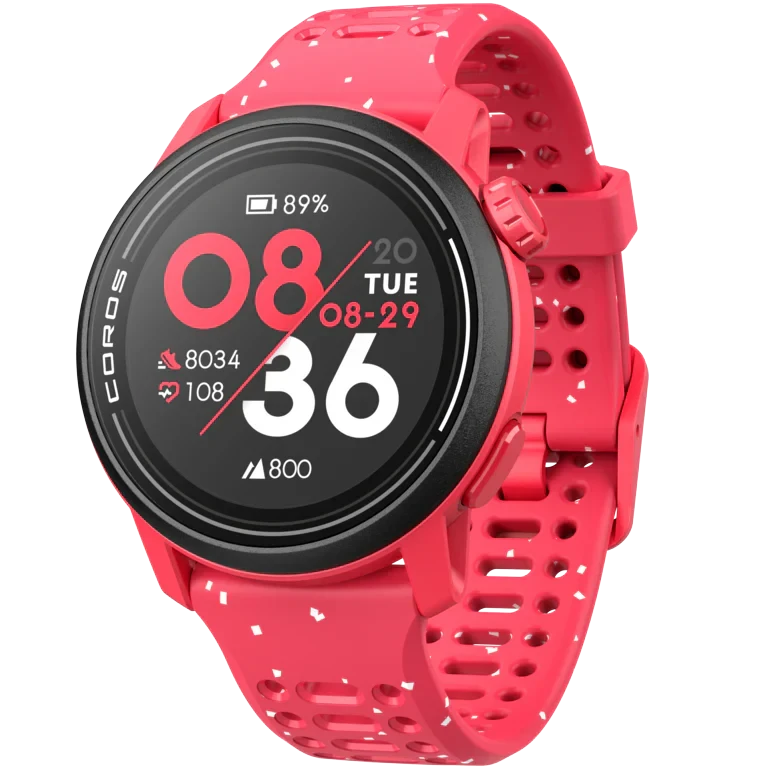 Coros Pace 3 GPS Sport Watch Red Silicone Band