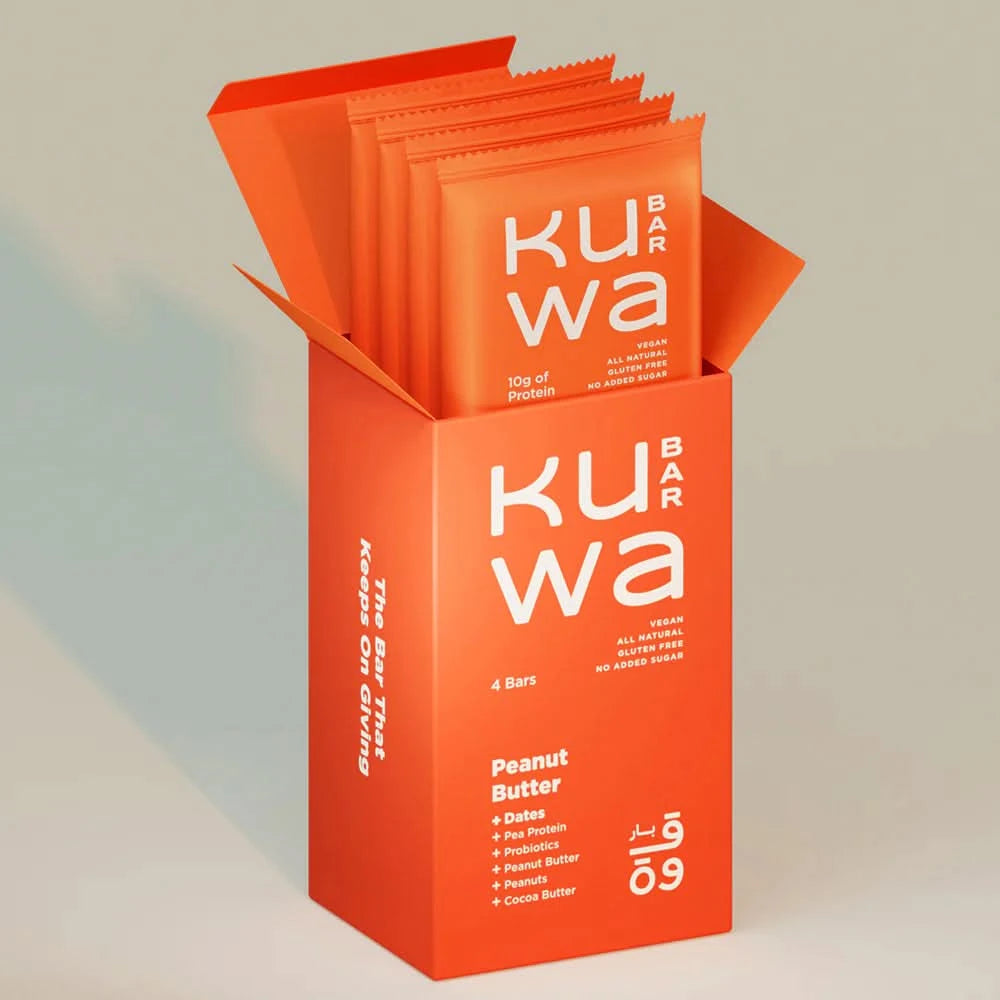 Kuwa All Natural Protein Bars (Pack of 4) Peanut Butter