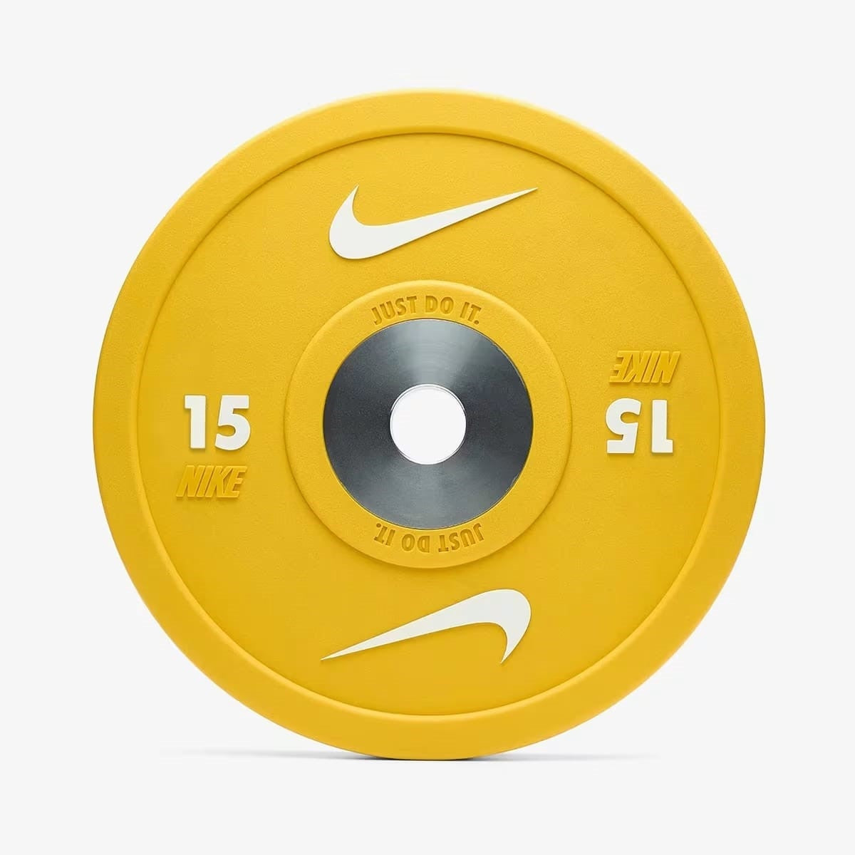 Nike Strength Pro Urethane Bumper Plates Yellow White 15