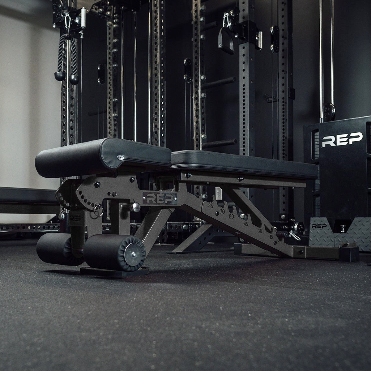 REP Fitness AB-3000 2.0 FID Adjustable Weight Bench, Metallic Black