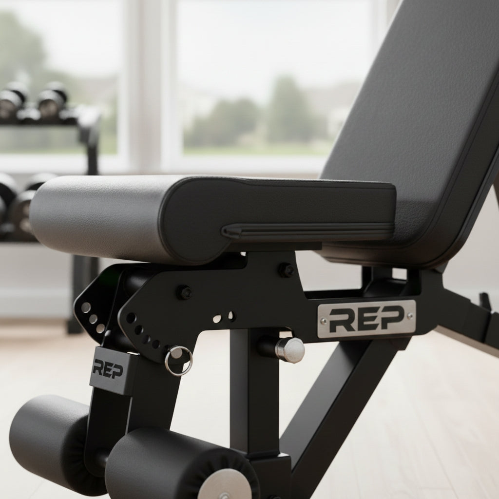 REP Fitness AB-3000 2.0 FID Adjustable Weight Bench, Metallic Black