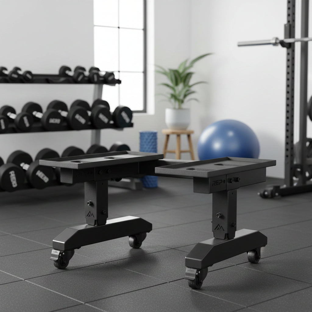 REP Fitness Adjustable Dumbbell Stand with QuickDraw Adjustable Dumbbells - Pair