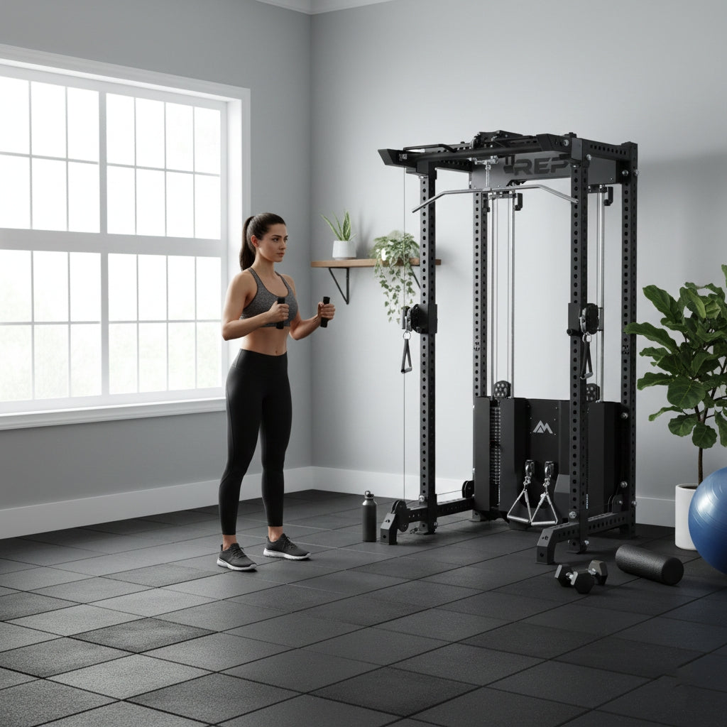 REP Fitness Compact Ares 2.0 Functional Trainer - Metallic Black | 93" Height, 4-Post