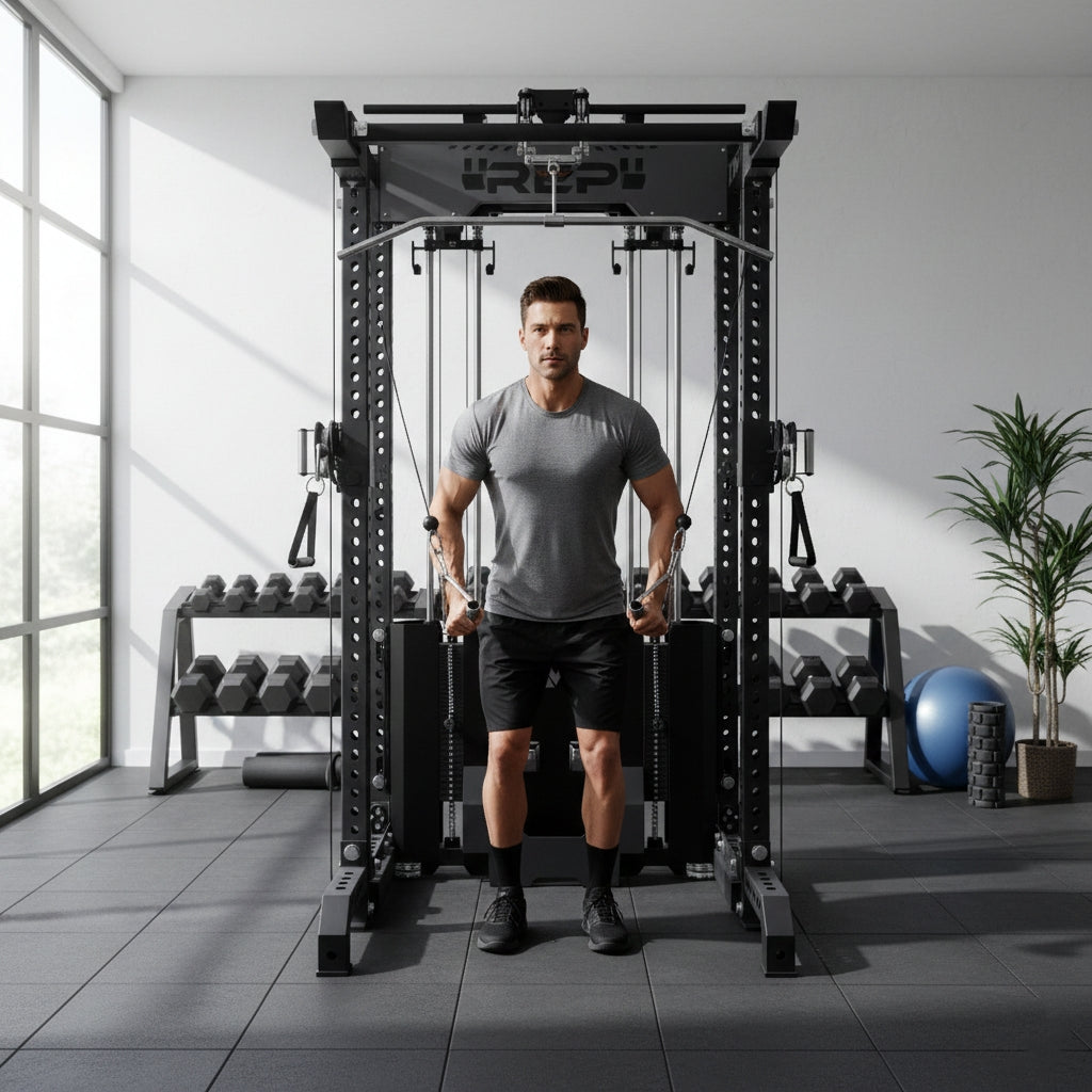 REP Fitness Compact Ares 2.0 Functional Trainer - Metallic Black | 93" Height, 4-Post