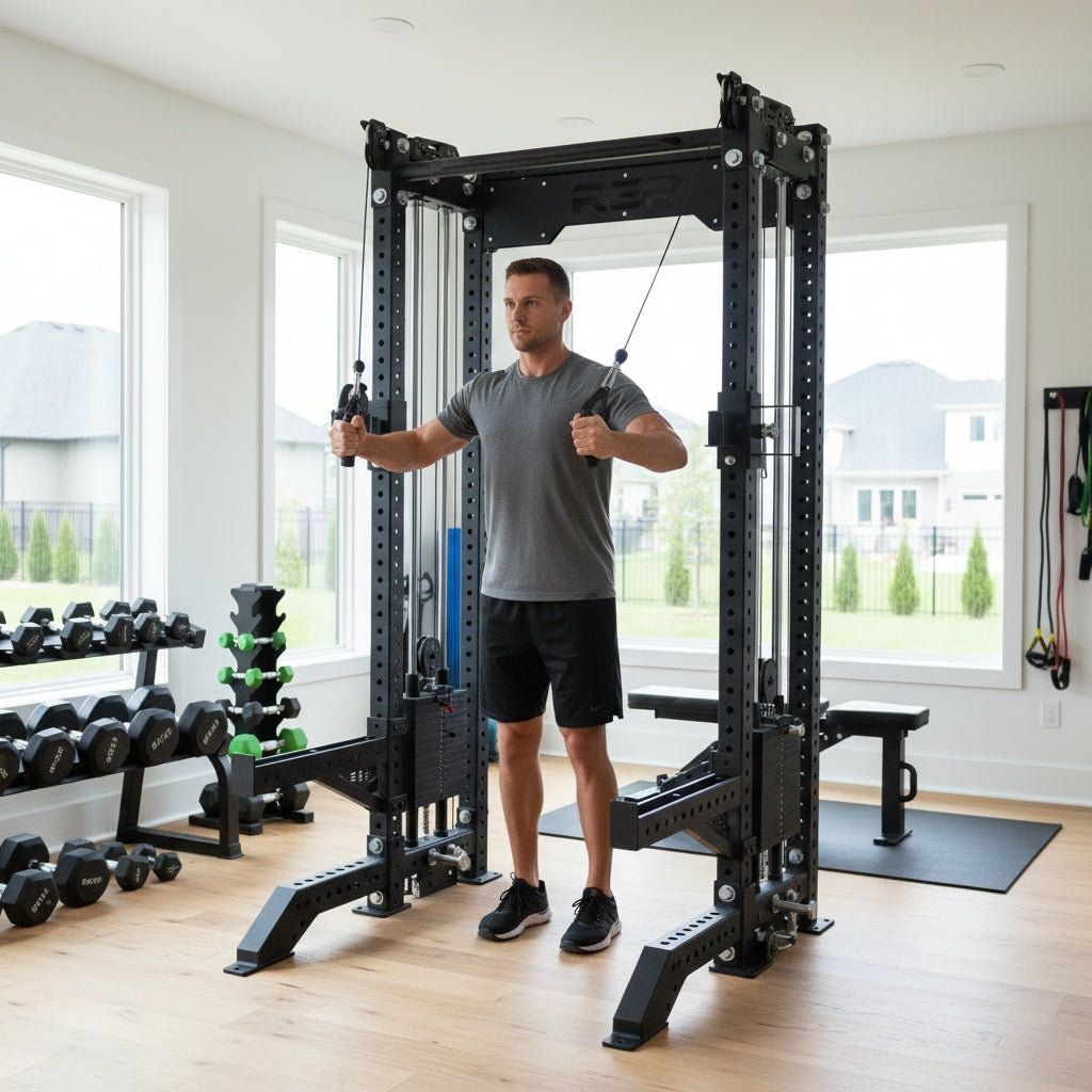 REP Fitness Compact Athena Functional Trainer - Metallic Black | 93" Height, 4-Post