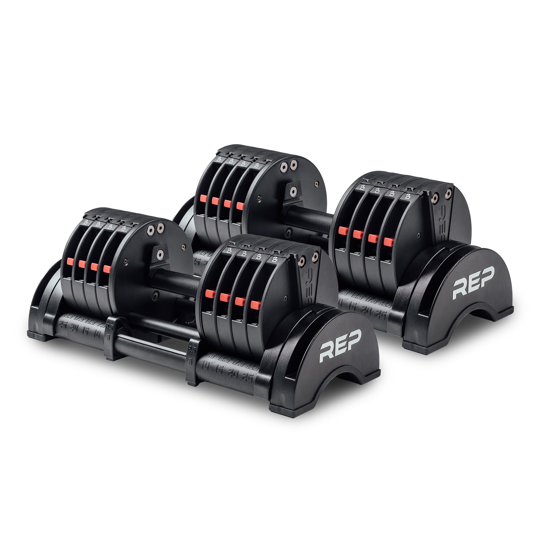 REP Fitness QuickDraw Adjustable Dumbbells - Pair 25 KG