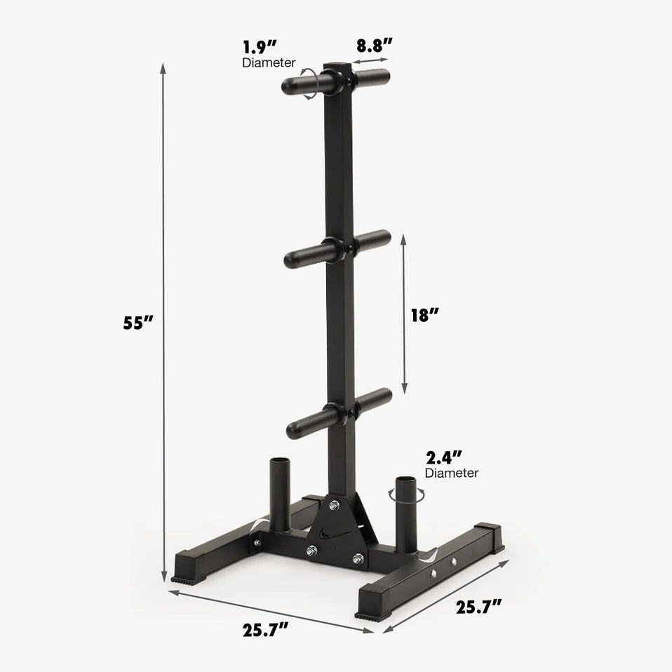LDX 3 Level Plate Holder Tree with 2 Barbell Holder