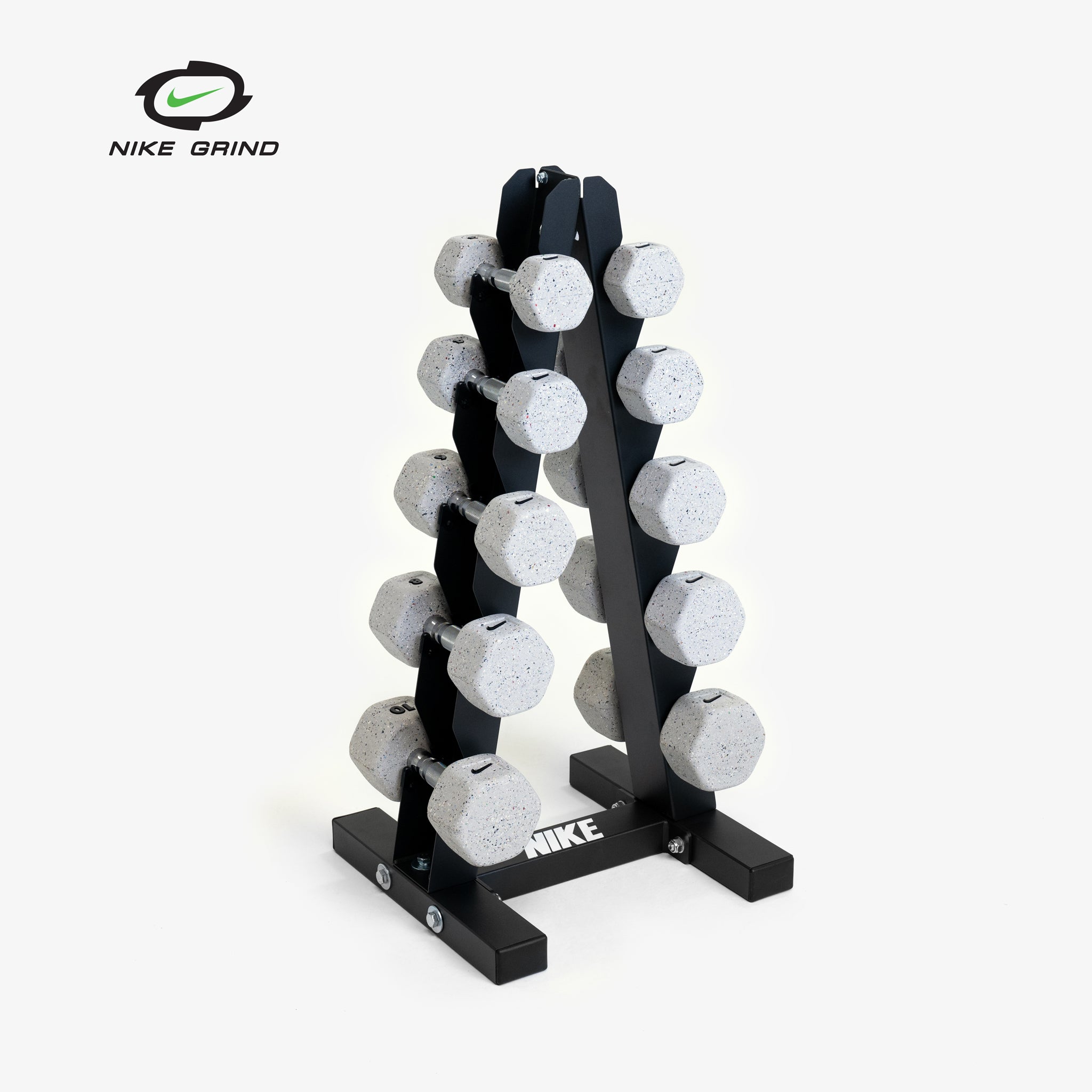 Nike Dumbbell Set 2–10 Kg (5 Pairs) with Space-Saving Vertical Rack