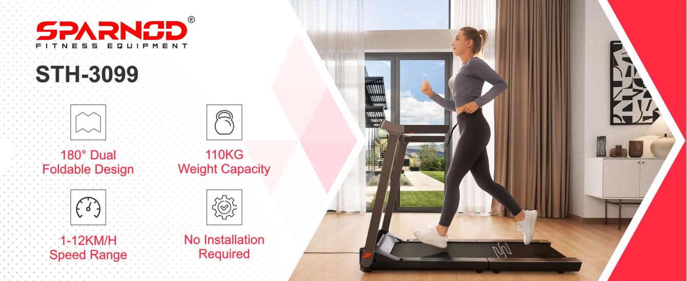 Sparnod Fitness Hybrid+ 2-in-1 Walking Pad/Treadmill, STH-3099