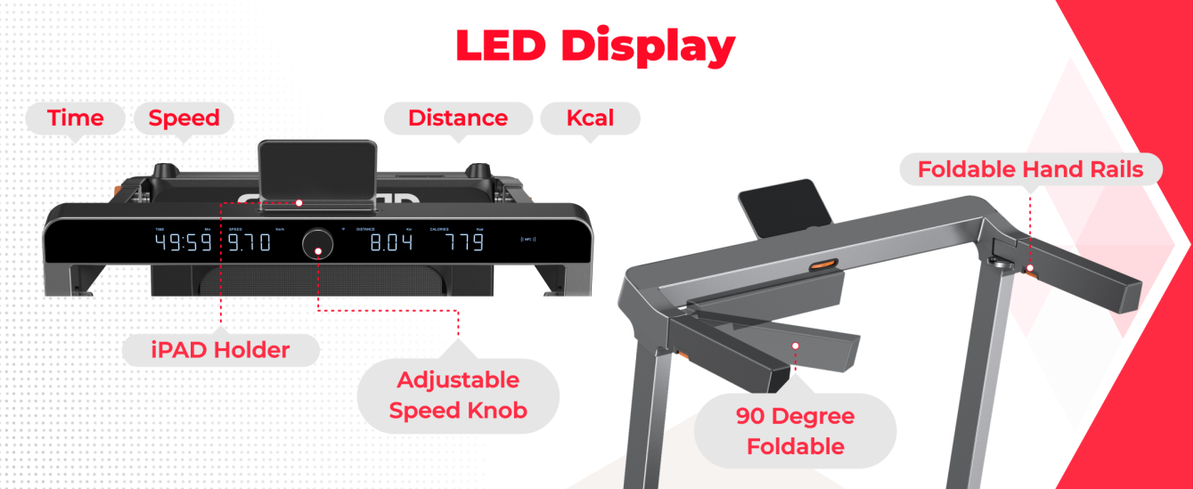 Sparnod Fitness Hybrid+ 2-in-1 Walking Pad/Treadmill, STH-3099