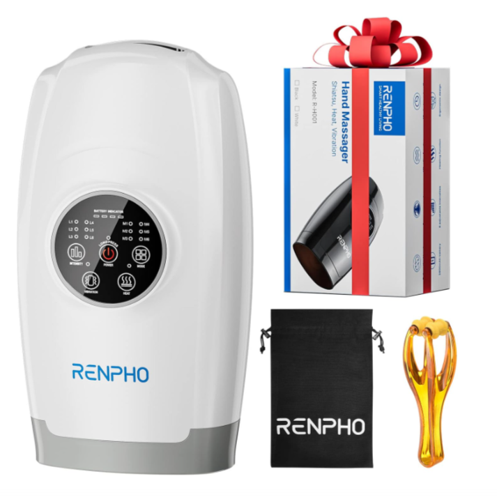 RENPHO Cordless Hand Massager Machine with 6 Levels of Massage and Intensity Compression for Palm Wrist Finger Numbness Fatigue Soreness Relief